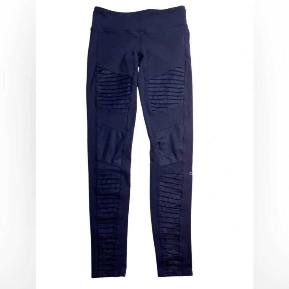 Alo Yoga High Waist Moto Sport Leggings with Mesh Panels - Picture 4 of 7